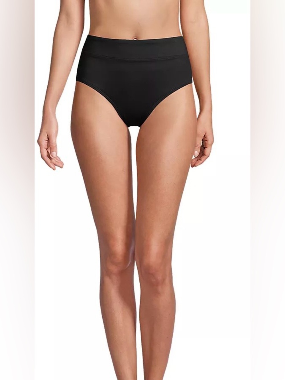 Lands' End Black High-Waist Bikini swim Bottoms size small new with tags